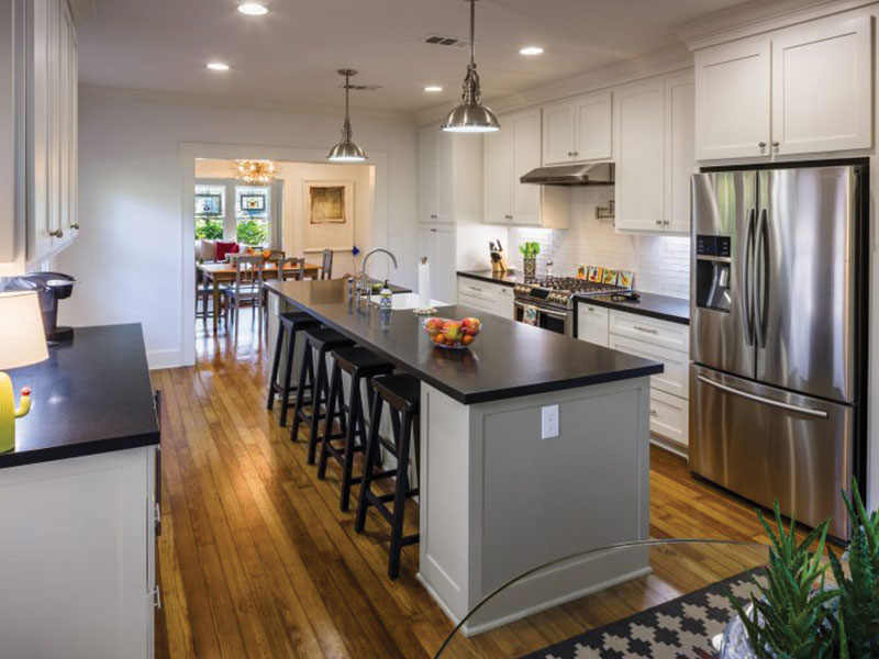 beautiful modern kitchen with wooden floors